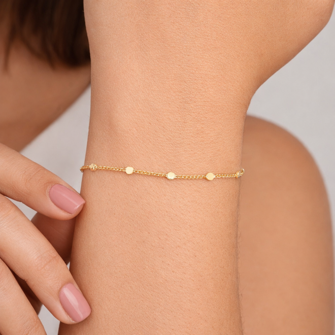 PR-0068 PULSEIRA BANHADA A OURO 18K COM CORRENTE DELICADA E DETALHES