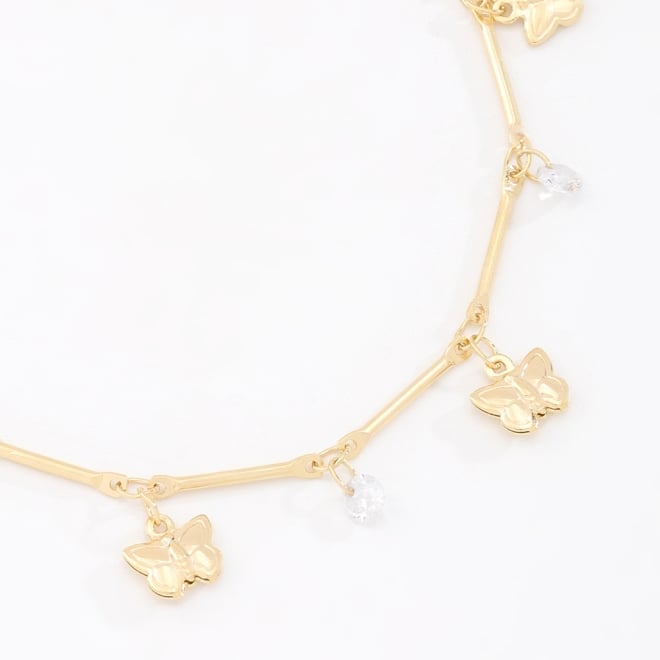 PU-00173 PULSEIRA BANHADA A OURO 18K COM DETALHES EM BORBOLETAS