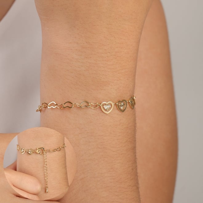 PU-00204 PULSEIRA BANHADA A OURO 18K EM ELOS DE CORA&Ccedil;&Atilde;O