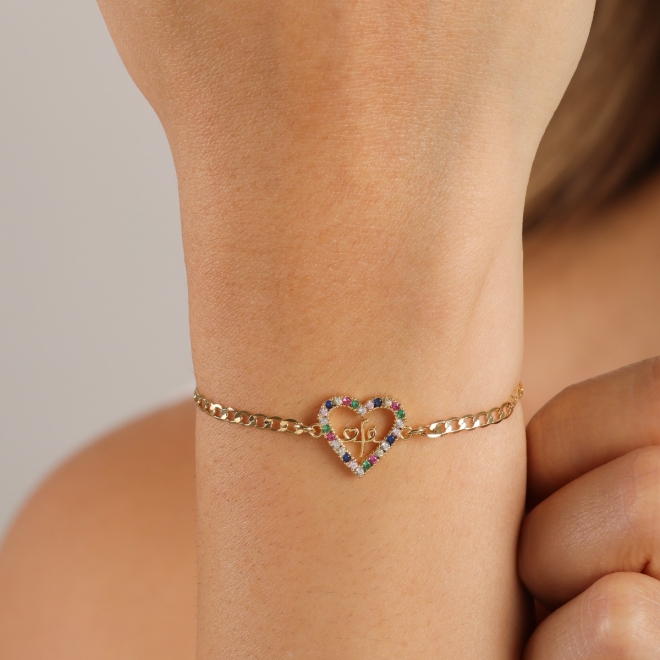 PU-00226-PULSEIRA COM CORAÇÃO VAZADO E ZIRCÔNIAS