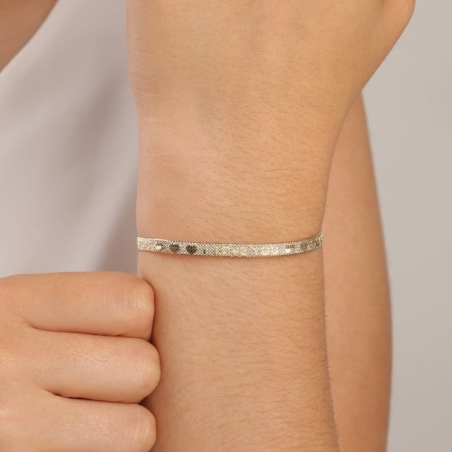 PU-00230 PULSEIRA BANHADA A OURO 18K COM DESIGN EM MALHA LISA