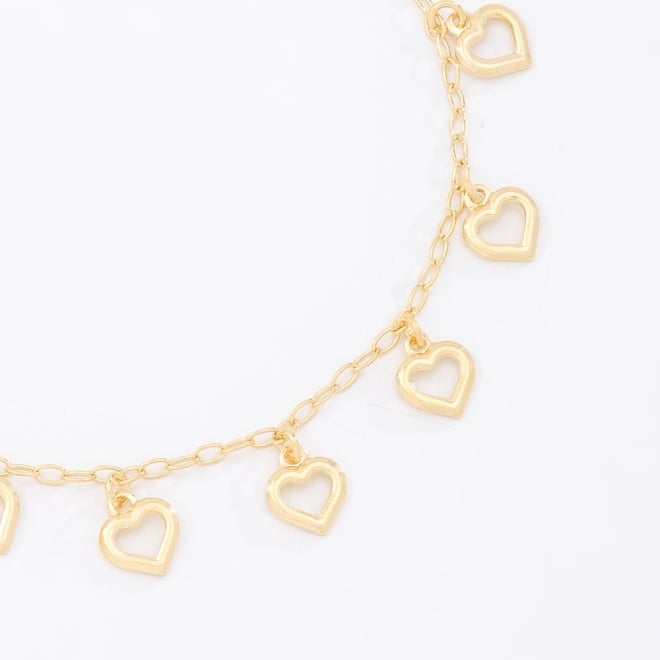 PU-00285-PULSEIRA COM PINGENTES DE CORAÇÃO VAZADOS