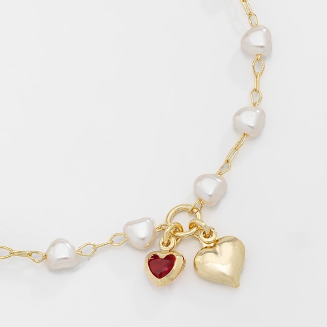 PU-00346 PULSEIRA COM P&Eacute;ROLAS EM CORA&Ccedil;&Atilde;O E PINGENTES DE CORA&Ccedil;&Atilde;O 