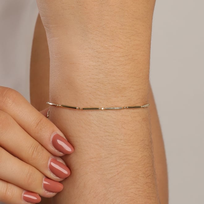 PU-00411 PULSEIRA BANHADA A OURO 18K COM DETALHES EM CANUTILHOS E ESFERAS POLIDAS