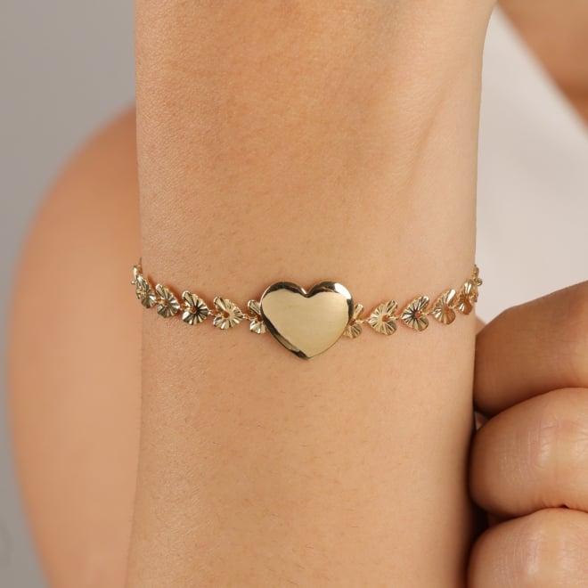 PU-00430 PULSEIRA COM DETALHES DE CORAÇÕES TEXTURIZADOS