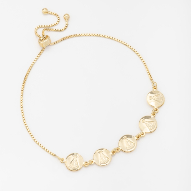 PU-00463  PULSEIRA COM PINGENTES DE NOSSA SENHORA APARECIDA