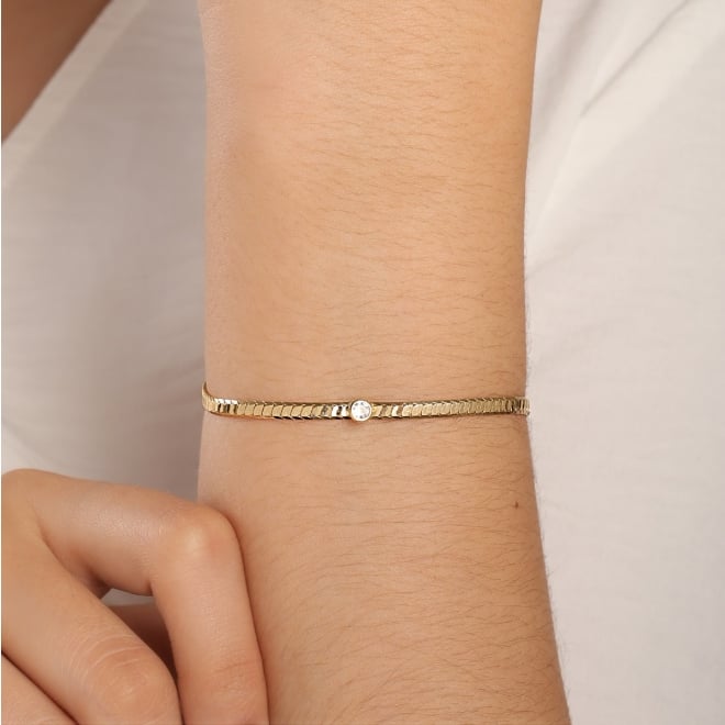 PU-00511 PULSEIRA SNAKE E DETALHE EM ZIRC&Ocirc;NIA LAPIDADA