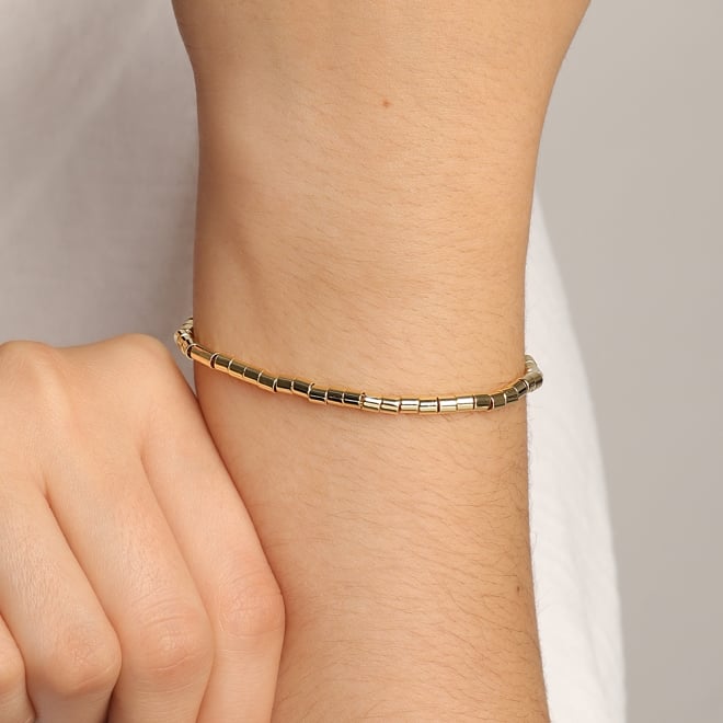 PU-00513 PULSEIRA BANHADA A OURO 18K COM CANUTILHOS LISOS