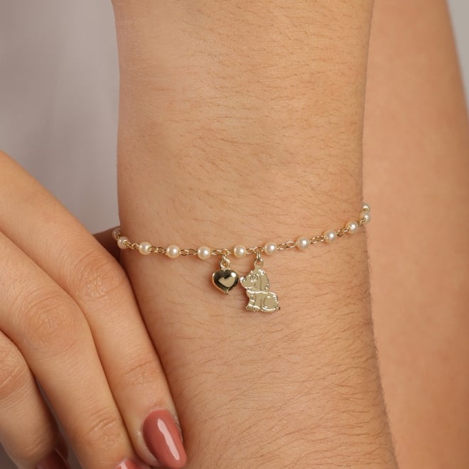 PU-00568 PULSEIRA COM P&Eacute;ROLAS E PINGENTE PET