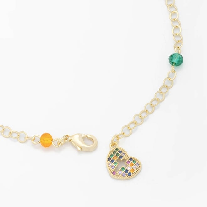 PU-00681 PULSEIRA COM PINGENTE DE CORAÇÃO COLORIDO