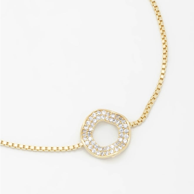 PU-00709 PULSEIRA COM PINGENTE EM DESIGN ORGÂNICO EM ZIRCÔNIAS