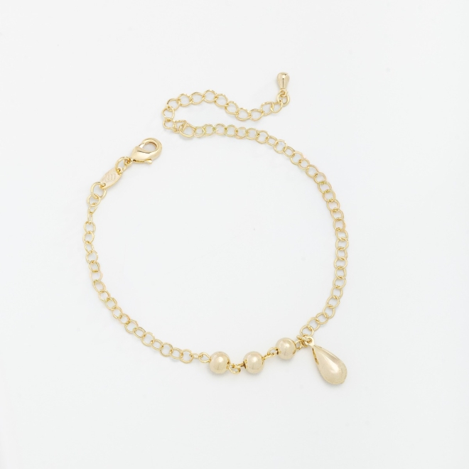 PU-00715 PULSEIRA COM ESFERAS E PINGENTE EM FORMATO DE GOTA