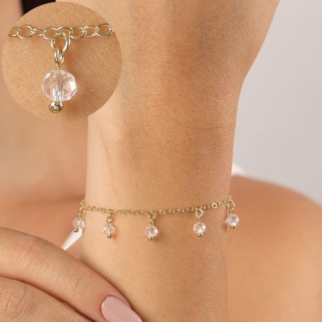 PU-00731 PULSEIRA COM DETALHES EM CRISTAIS PENDURADOS