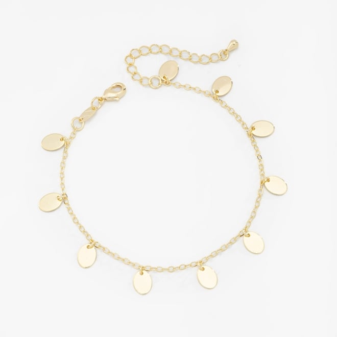 PU-00768 PULSEIRA COM PINGENTES LISOS EM FORMATO OVAL