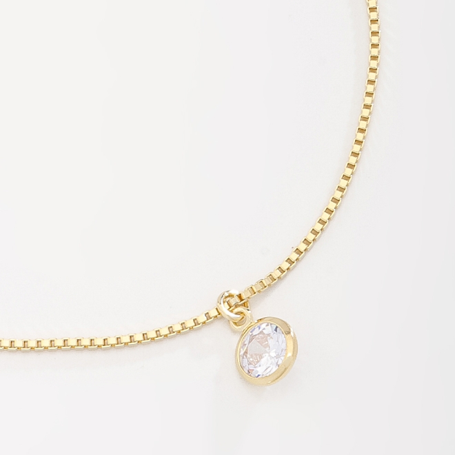 PU-00794 PULSEIRA BANHADA A OURO 18K COM VENEZIANA E PINGENTE EM ZIRCÔNIA