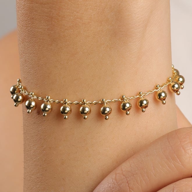 PU-00808 PULSEIRA COM DETALHES DE BOLINHAS PENDURADAS