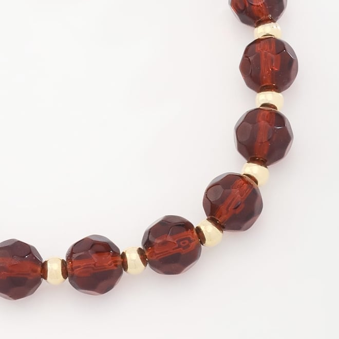 PU-00823 PULSEIRA DE CRISTAL FACETADO EM TONS DE MARROM