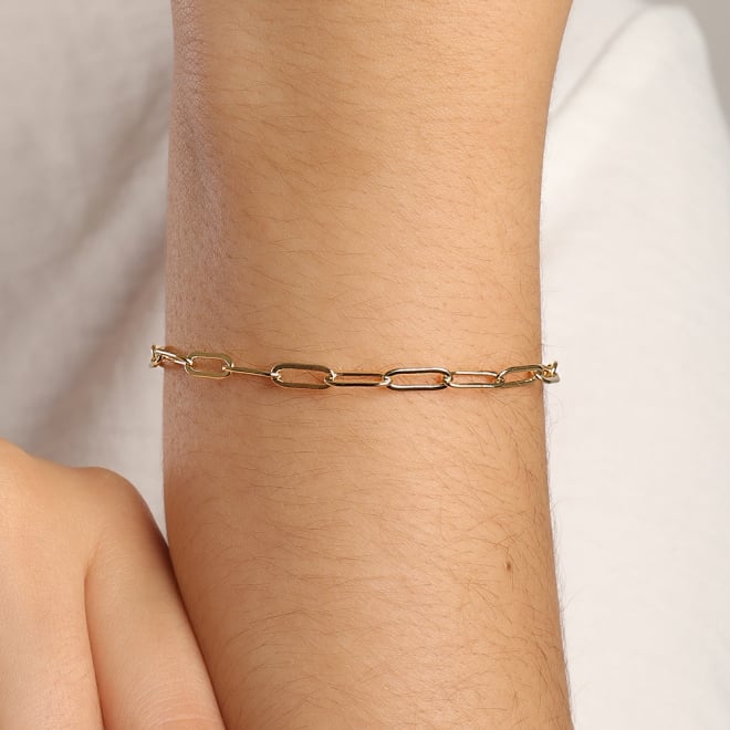 PU-00845 PULSEIRA BANHADA A OURO 18K COM ELOS CARTIER ALONGADOS