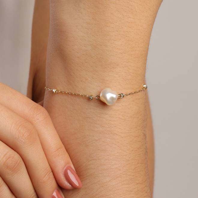 PU-00861 PULSEIRA COM DETALHE EM PÉROLA NATURAL