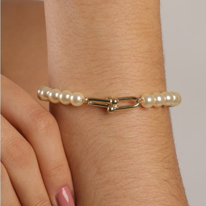 PU-00870 PULSEIRA COM DETALHES EM PÉROLAS E FECHO EM DESIGN EXCLUSIVO