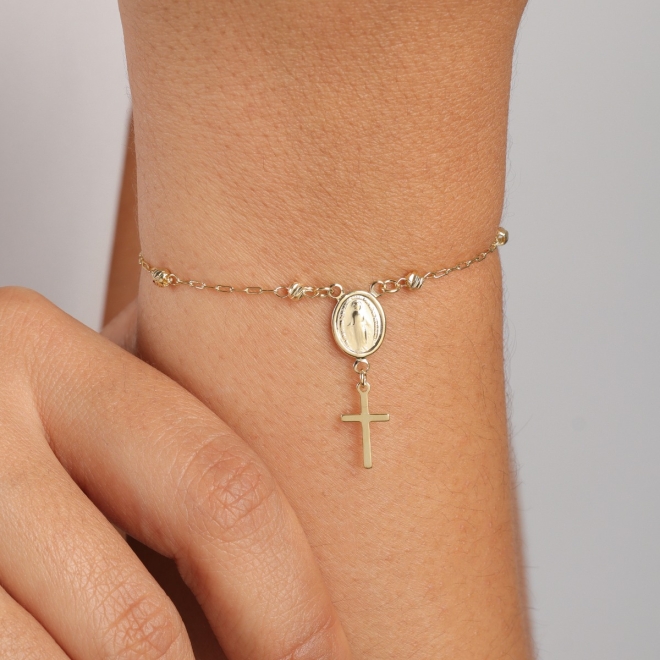 PU-01035 PULSEIRA DE TER&Ccedil;O E MEDALHA DE NOSSA SENHORA DAS GRA&Ccedil;AS