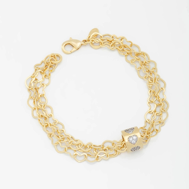 PXR-0042 PULSEIRA DETALHE EM PINGENTE DE CORAÇÃO COM ZIRCÔNIAS