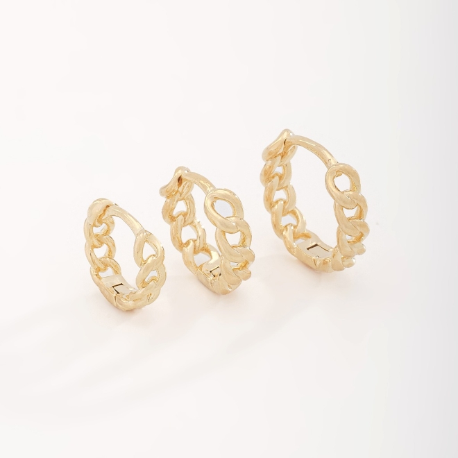 TAC-0060 TRIO DE ARGOLA COM DESIGN EM ELOS ENTRELAÇADOS