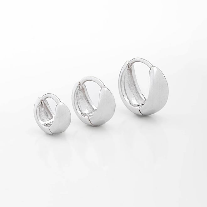 TACB-0033 TRIO DE ARGOLAS RÓDIO BRANCO