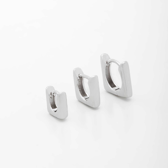 TACB-0059 TRIO DE ARGOLAS  R&Oacute;DIO COM DESIGN GEOM&Eacute;TRICO