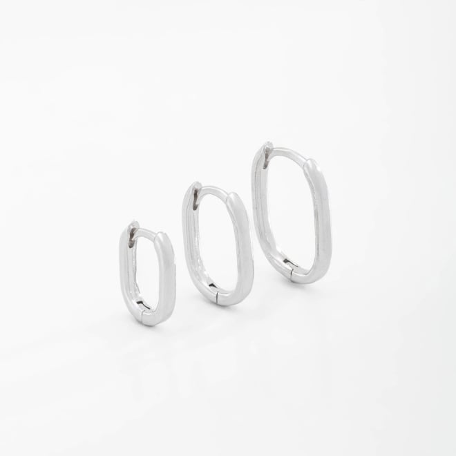TACB-0130 TRIO DE ARGOLAS RÓDIO COM DESIGN MINIMALISTA