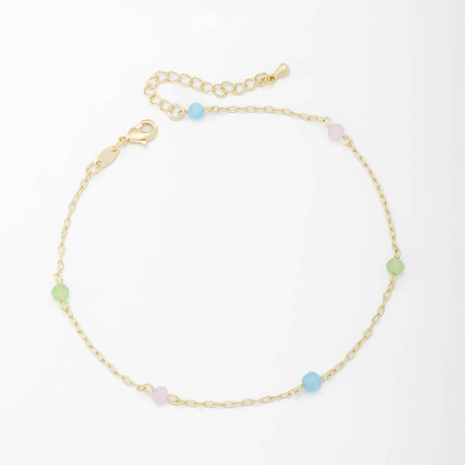 TN-00113 ORNOZELEIRA BANHADA A OURO 18K COM DETALHES EM PEDRINHAS COLORIDAS