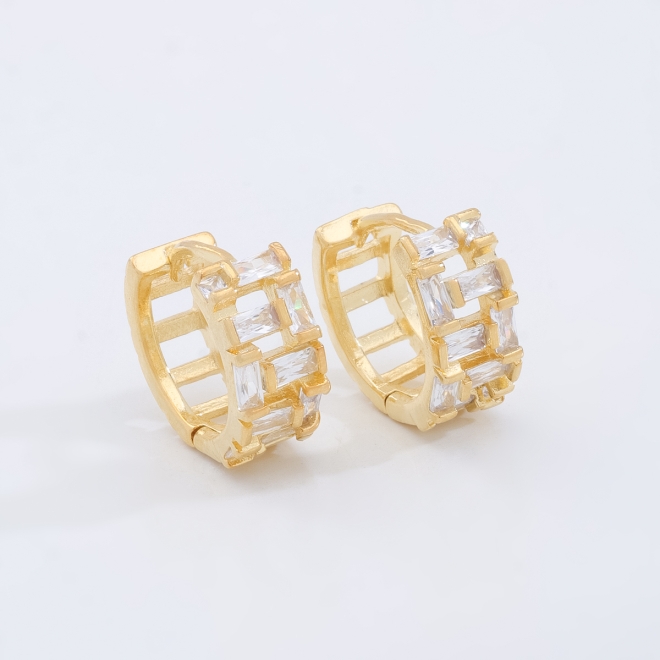 AC-1159-ARGOLA COM ZIRCÔNIAS BAGUETE
