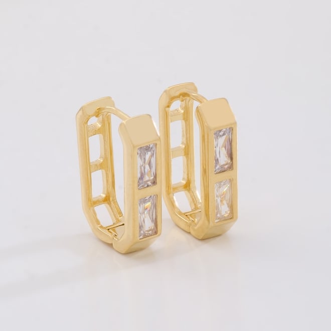 AC-1164-BRINCO ARGOLA COM ZIRCÔNIAS BAGUETE