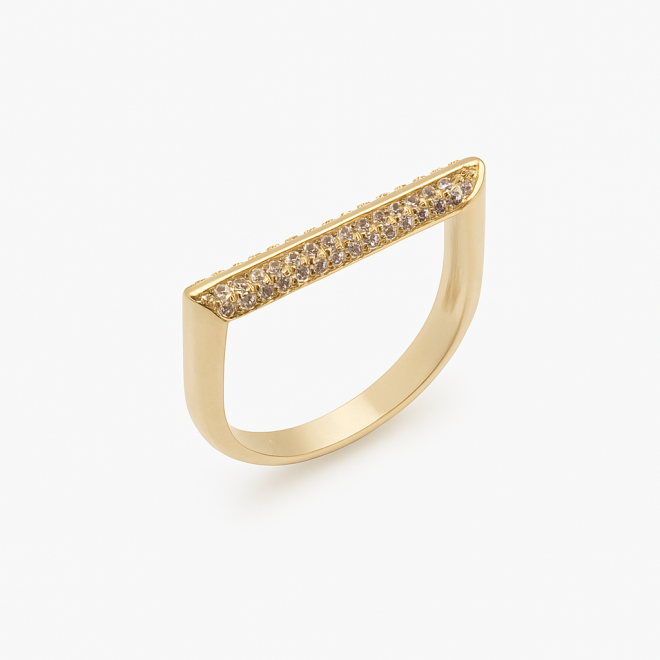AN-00434 ANEL BANHADO A OURO 18K COM DESIGN RETO E MODERNO