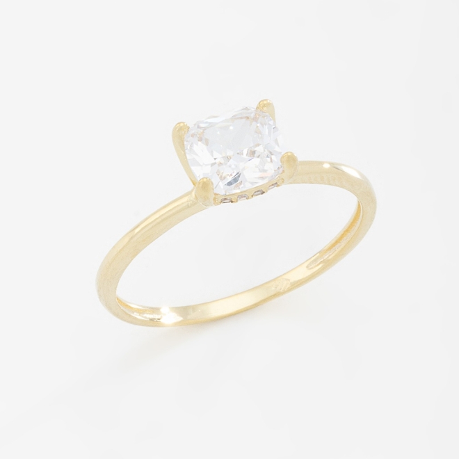 AN-01603 ANEL SOLITÁRIO COM ZIRCONIA RETANGULAR