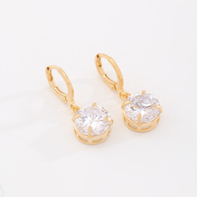 AQ-00033 BRINCO BANHADO A OURO 18K COM PEDRA EM ZIRCÔNIA