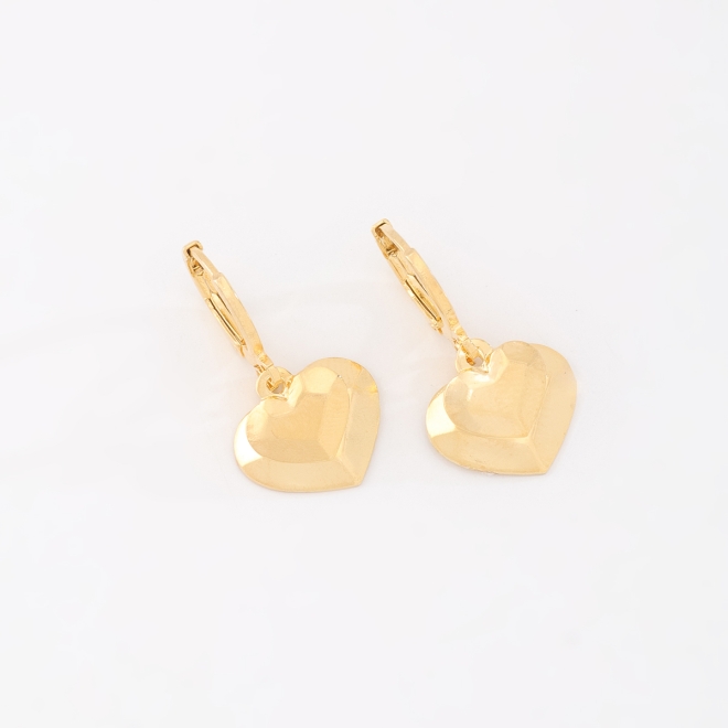 AQ-00127 ARGOLA COM PINGENTE DE CORAÇÃO LISO POLIDO