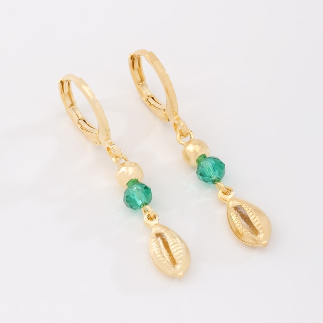 AQ-00260 BRINCO ARGOLA CLICK BANHADO A OURO 18K COM DETALHE DE ESFERA