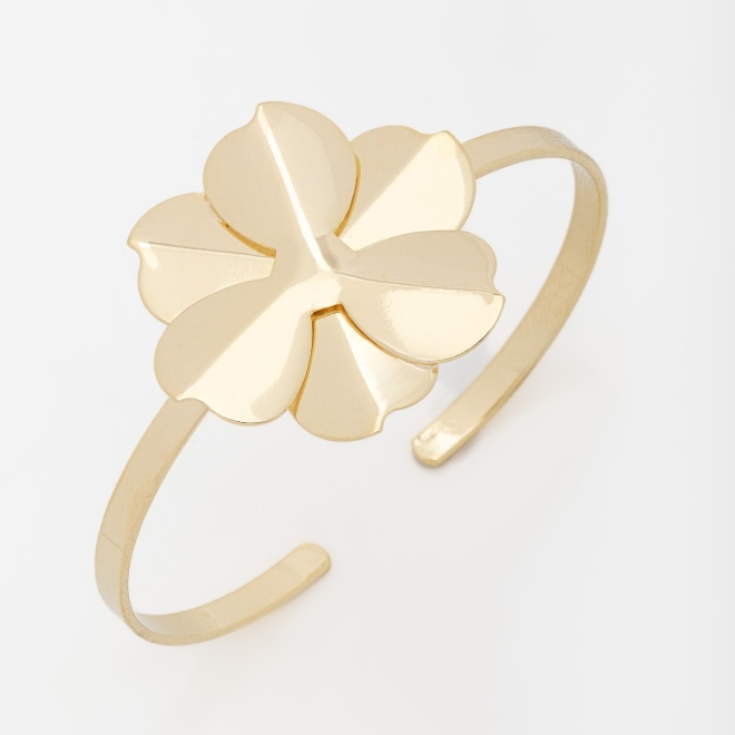 BL-00026 BRACELETE BANHADO A OURO 18K COM DESIGN FLOR.