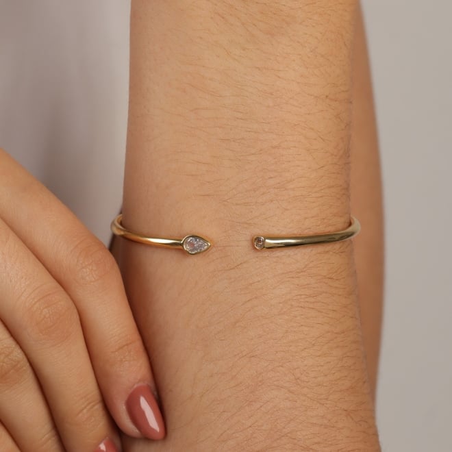 BL-00035 BRACELETE COM DETALHES DE ZIRCÔNIAS NAS EXTREMIDADES