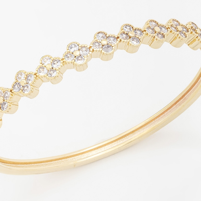 BL-00063 BRACELETE COM DETALHES FLORAIS EM ZIRCÔNIAS