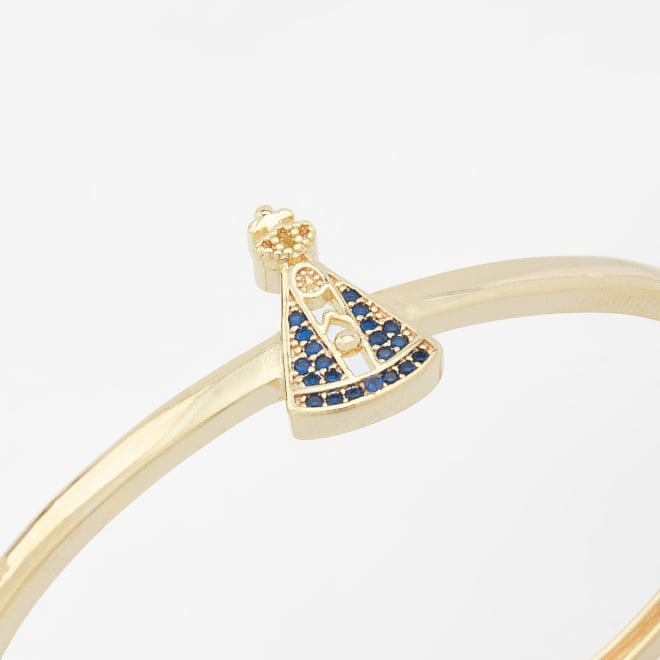 BL-00079  BRACELETE BANHADO A OURO 18K COM PINGENTE DE N. S. APARECIDA EM ZIRCÔNIAS.