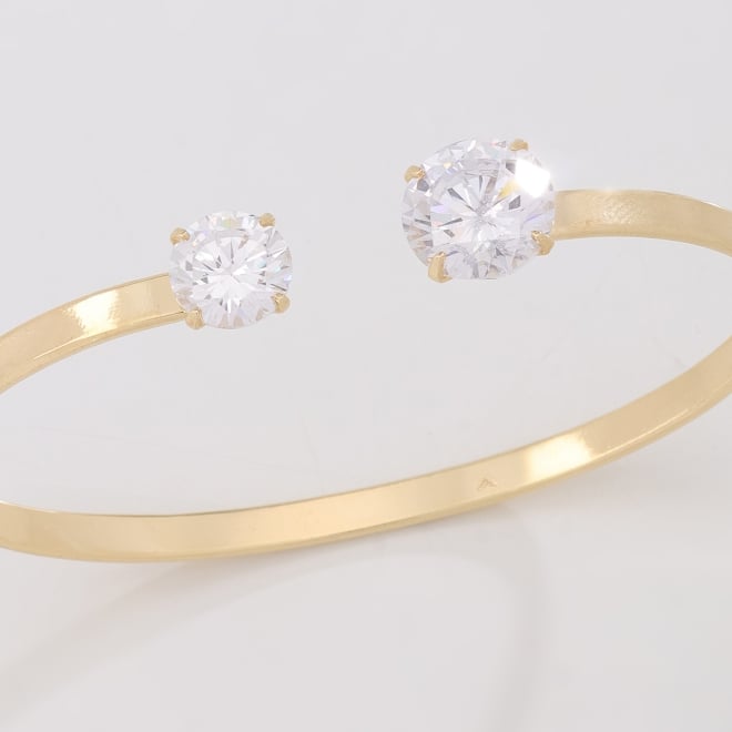 BL-00120-BRACELETE ABERTO COM ZIRCÔNIAS REDONDAS