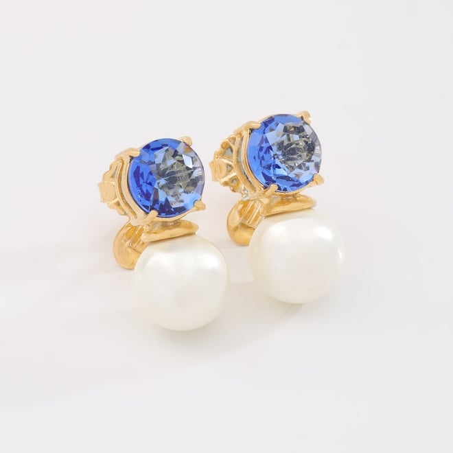 BR-00016-BRINCO COM PÉROLA E ZIRCÔNIA REDONDA