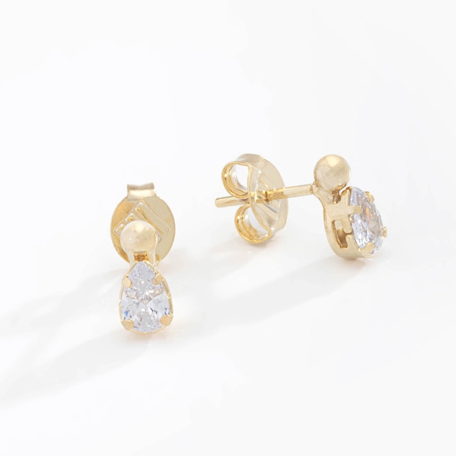 BR-00058-BRINCO BANHADO A OURO 18K COM DESIGN DELICADO, DETALHE EM ESFERA