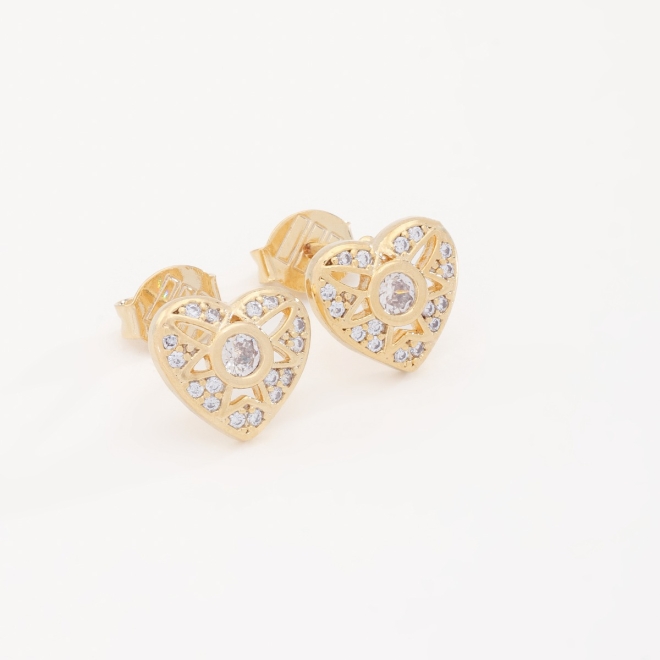 BR-00484 BRINCO CORAÇÃO COM DETALHES DE ZIRCONIA LAPIDADA