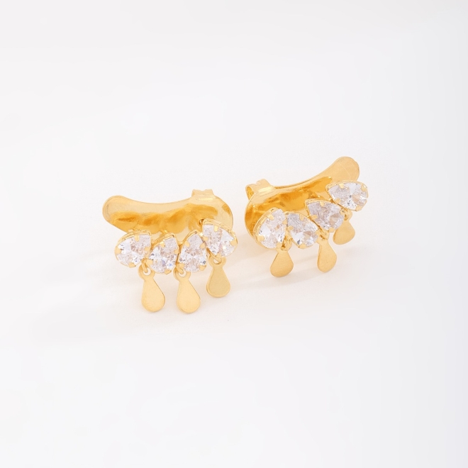 BR-00487 BRINCO COM PEDRAS LAPIDADAS EM FORMATO DE GOTA 