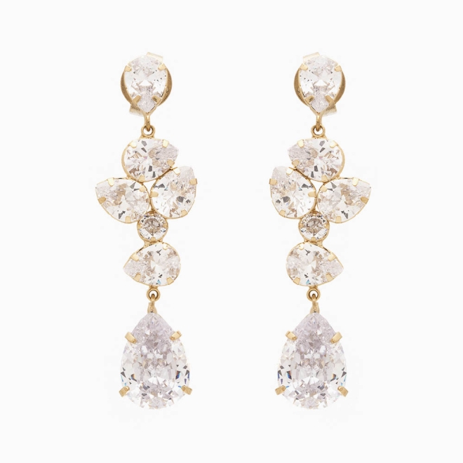 BR-00676  BRINCO ZIRCÔNIA GOTAS E REDONDA