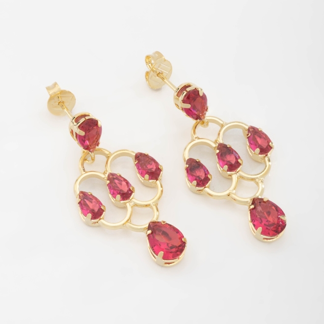 OUTB-00793 BRINCO COM DESIGN ELEGANTE E PEDRAS EM FORMATO DE GOTA