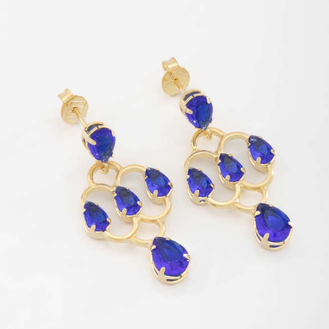 OUTB-00793 BRINCO COM DESIGN ELEGANTE E PEDRAS EM FORMATO DE GOTA